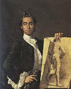 Luis Melendez Self-Portrait with a Drawing of a Male Nude oil on canvas